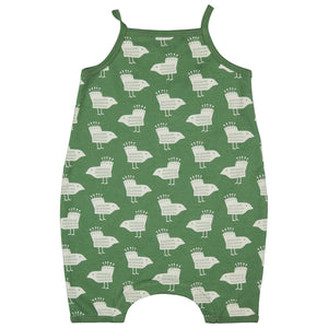 Soft Jersey Playsuit - Birds On Green