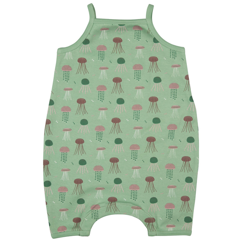 Soft Jersey Playsuit - Jellyfish, Green