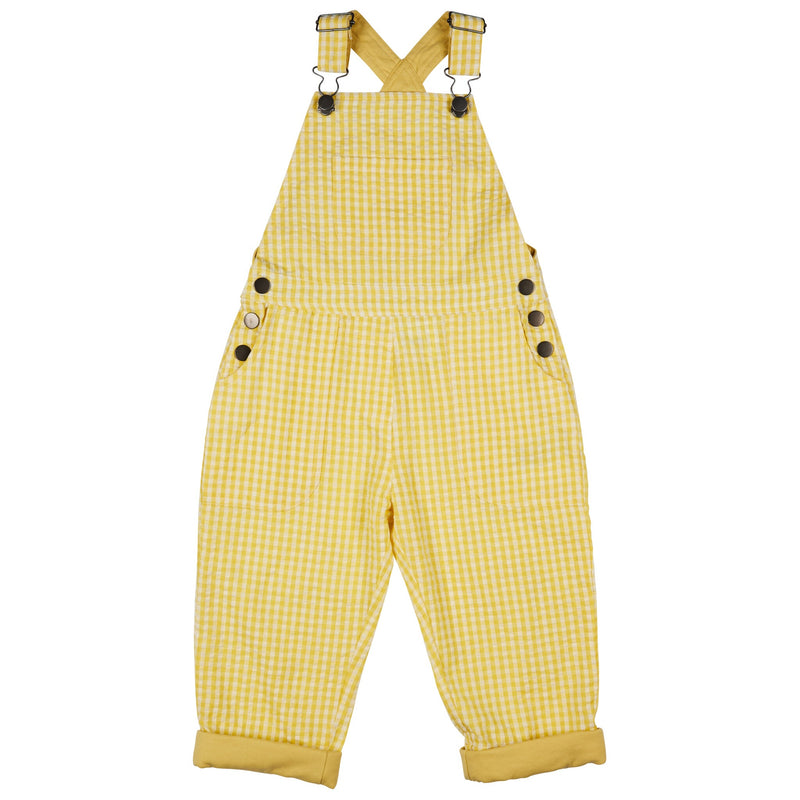 Worker Dungarees (Seersucker Check) - Yellow