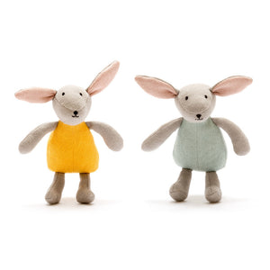 Organic Knitted Bunny Soft Toy - Teal