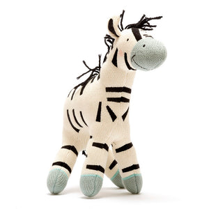 Organic Knitted Zebra Soft Toy - Large